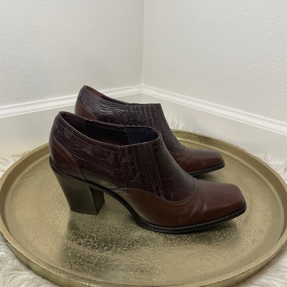 ANTONIO MELANI Brown Leather Booties Size 9 - Picture 5 of 12